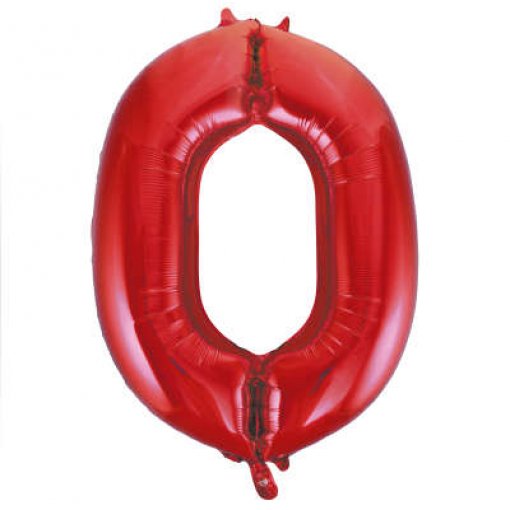 Balão Foil 86cm Vermelho Número 0