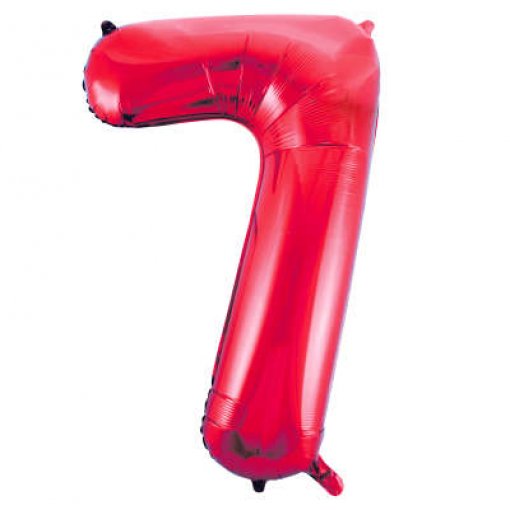 Balão Foil 86cm Vermelho Número 7