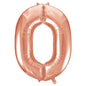Balão Foil 86cm Rose Gold Número 0