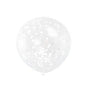 6 Balões Latex 12'' com confettis Branco