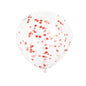 6 Balões Latex 12'' com confettis Vermelho