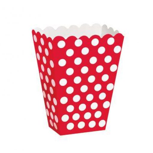 8 Caixas de Pipocas Bolas Vermelho