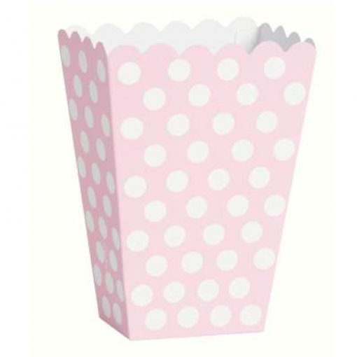 8 Caixas de Pipocas Bolas Rosa Claro