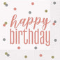 16 Guardanapos 33cm Rose Gold Birthday