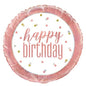 Balão foil 18'' Glitzy Rose Gold Birthday Foil