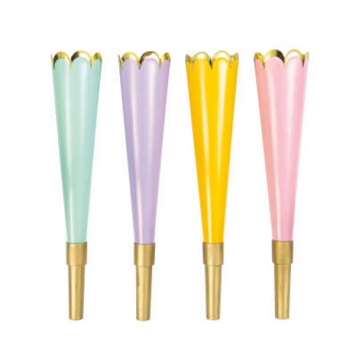 4 Cornetas Escamas Cor Pastel