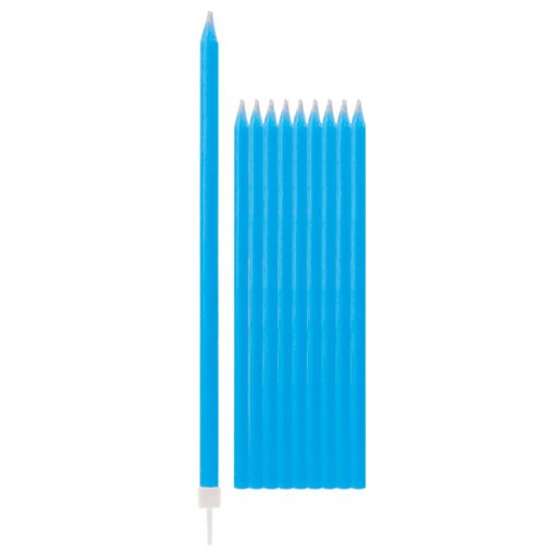 10 Velas de Aniversário 15,5cm Azul Caribe