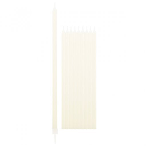 10 Velas de Aniversário 15,5cm Marfim