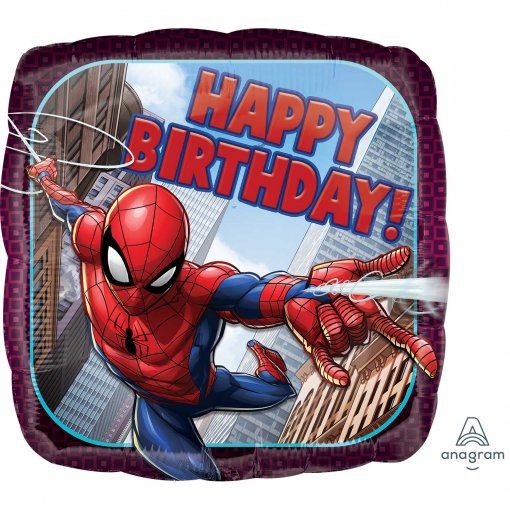 Balão Foil S60 Happy Birthday Spider-Man (Homem-Aranha)