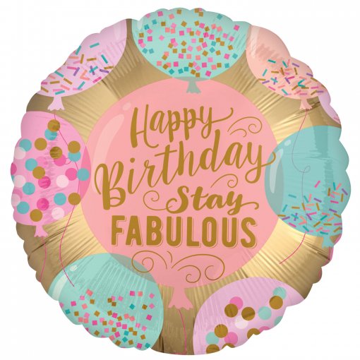 Balão Foil S40 Happy Birthday Pastel