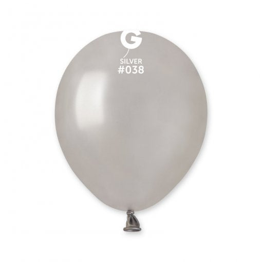 100 Balões latex 5'' (12cm) cor Silver #038