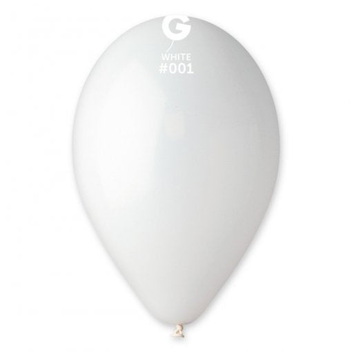 8 Balões latex 12'' (30cm) cor White #001