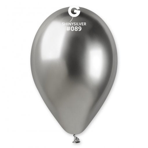 8 Balões latex 13'' (33cm) cor Shiny Silver #089