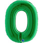 Balão Foil 102cm Verde Número 0