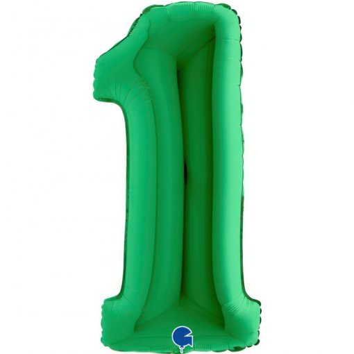 Balão Foil 102cm Verde Número 1