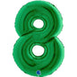 Balão Foil 102cm Verde Número 8