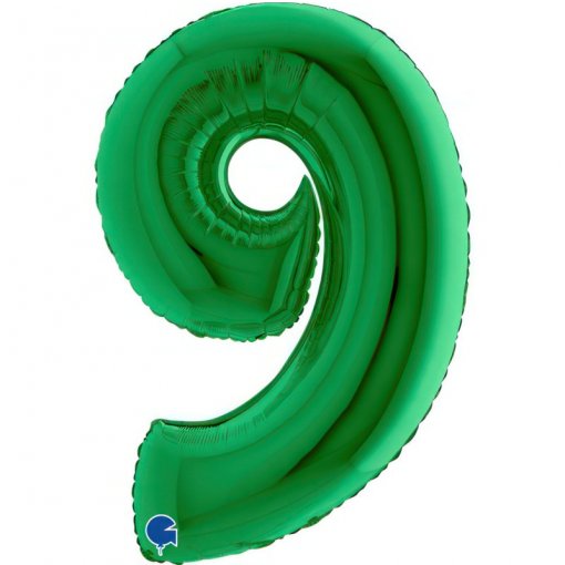 Balão Foil 102cm Verde Número 9