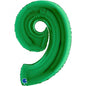 Balão Foil 102cm Verde Número 9