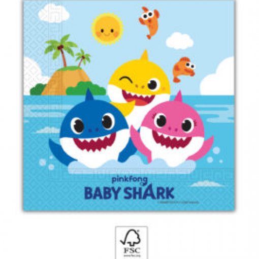 20 Guardanapos 33cm Baby Shark