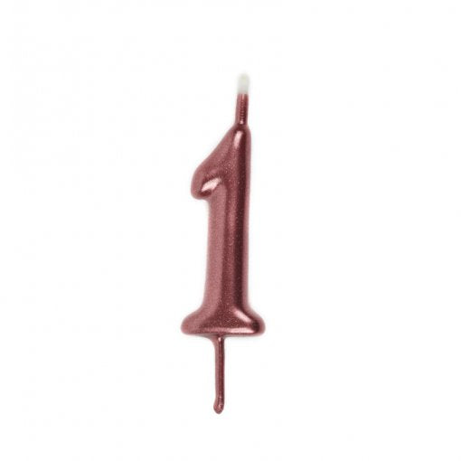 Vela Aniversário 6cm Rose Gold nº1