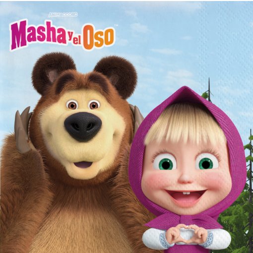 20 Guardanapos 33cm Masha e o Urso