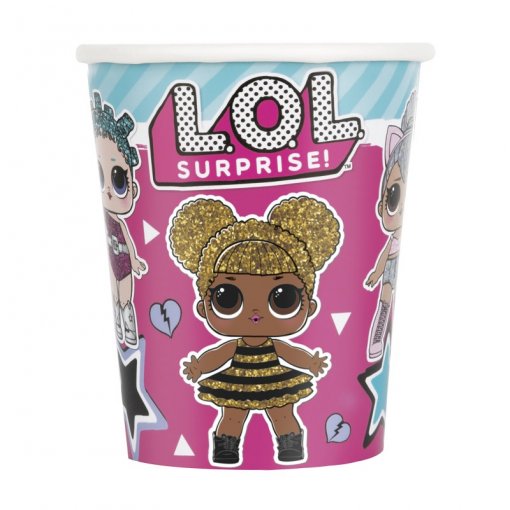 8 Copos 267ml LOL Surprise