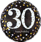 Balão Foil 43cm Holographic Sparkling Birthday 30º Aniversário