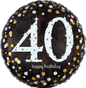 Balão Foil 43cm Holographic Sparkling Birthday 40º Aniversário