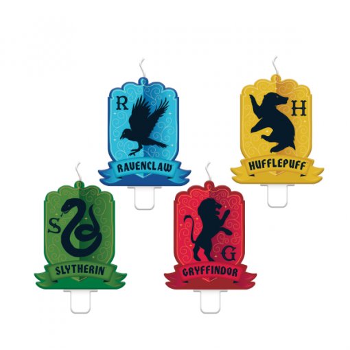 4 Velas de Aniversário 2,2x3cm Harry Potter Houses