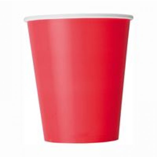8 Copos 267ml EU Vermelho