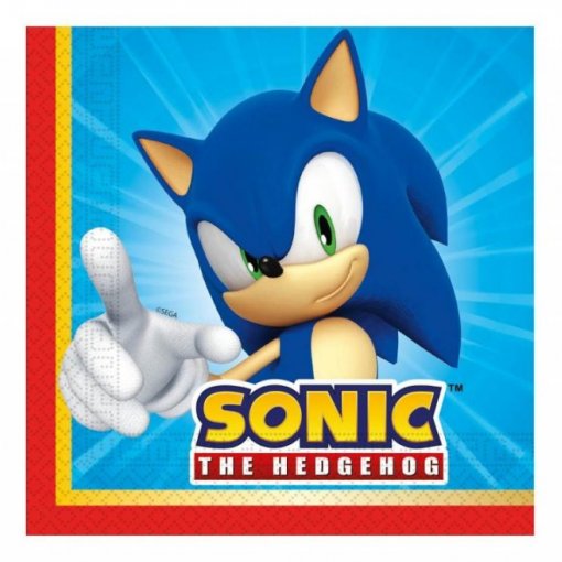 16 Guardanapos 33cm Sonic The Hedgehog