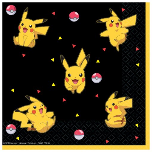 16 Guardanapos 33cm Pikachu - Pokémon