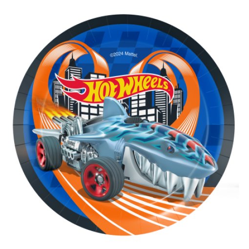 8 Pratos 18cm Hot Wheels