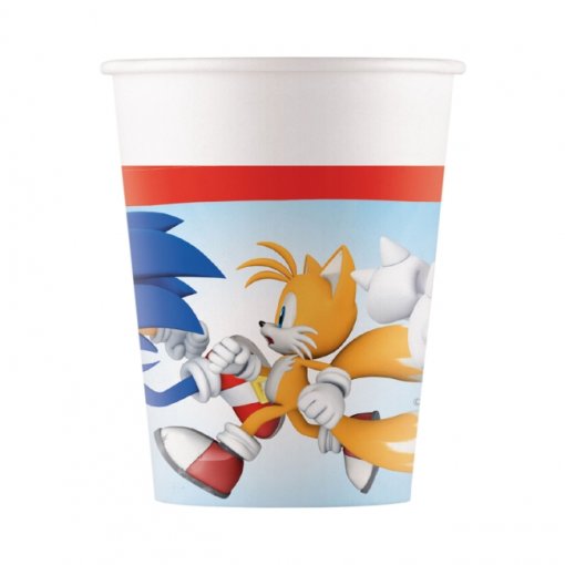 8 Copos 200ml Sonic The Hedgehog