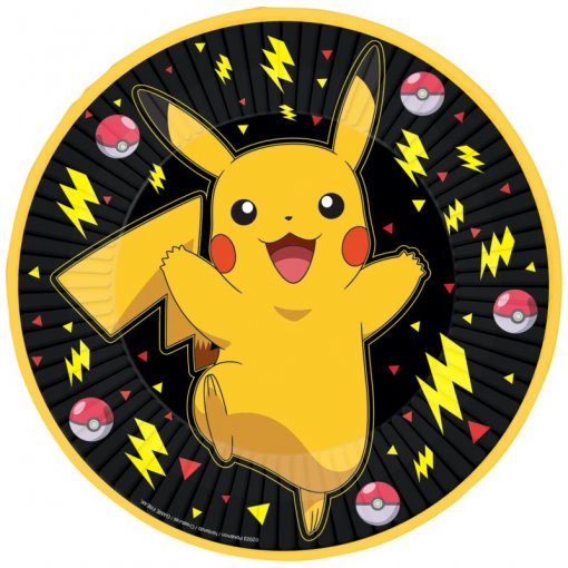 8 Pratos 23cm Pikachu - Pokémon