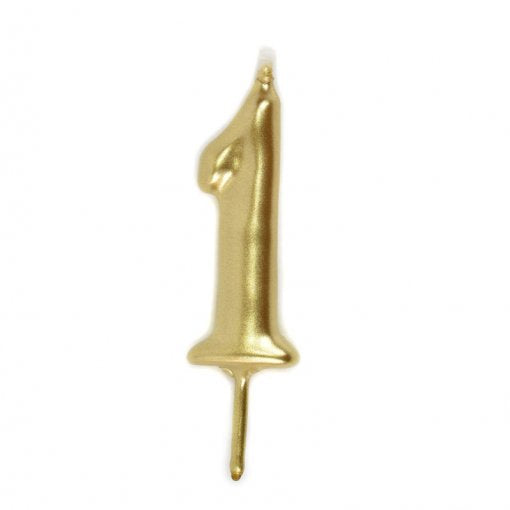 Vela Aniversário 6cm Dourado nº1