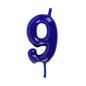 Vela Aniversário 6cm Azul nº9