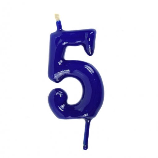 Vela Aniversário 6cm Azul nº5