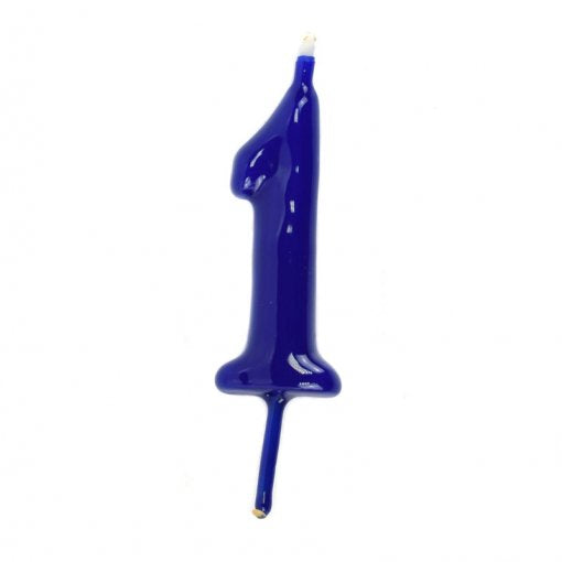 Vela Aniversário 6cm Azul nº1