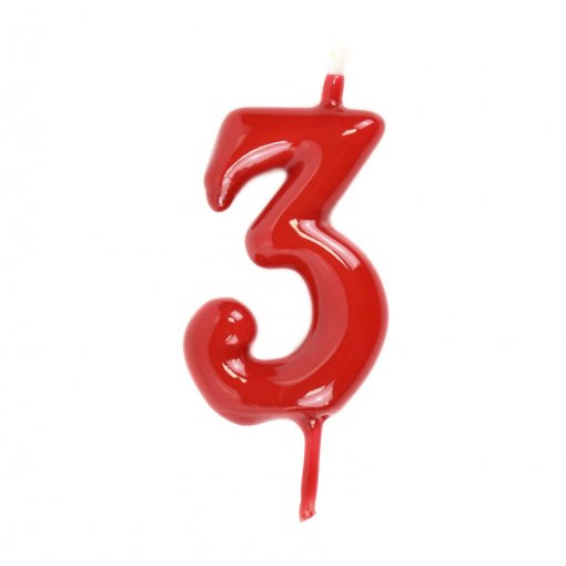 Vela Aniversário 6cm Vermelho nº3