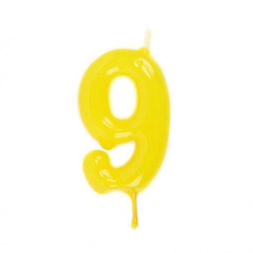 Vela Aniversário 6cm Amarelo nº9