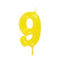 Vela Aniversário 6cm Amarelo nº9