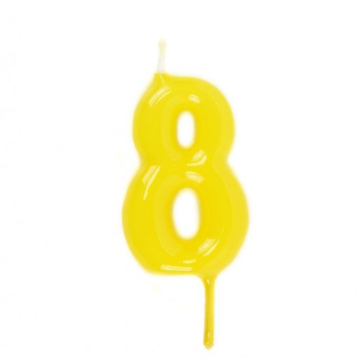 Vela Aniversário 6cm Amarelo nº8