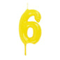 Vela Aniversário 6cm Amarelo nº6