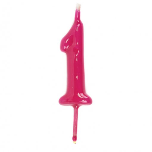 Vela Aniversário 6cm Magenta nº1