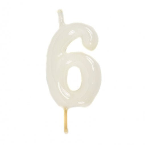 Vela Aniversário 6cm Branco nº6