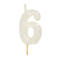 Vela Aniversário 6cm Branco nº6