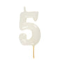 Vela Aniversário 6cm Branco nº5