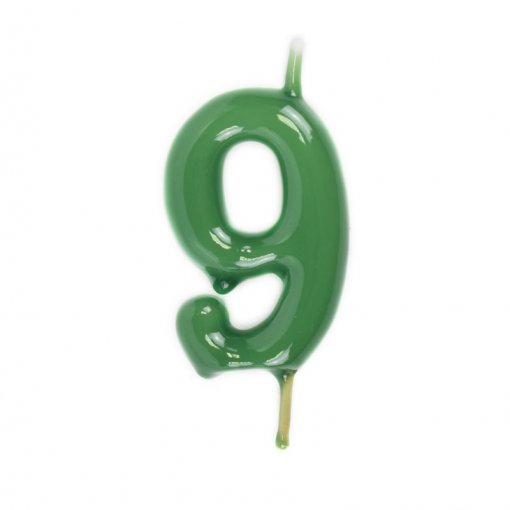 Vela Aniversário 6cm Verde nº9