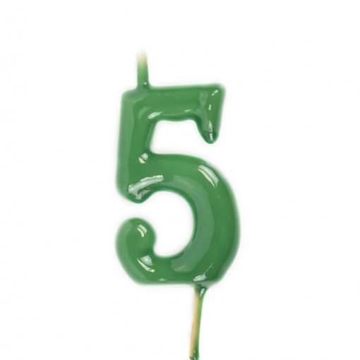 Vela Aniversário 6cm Verde nº5